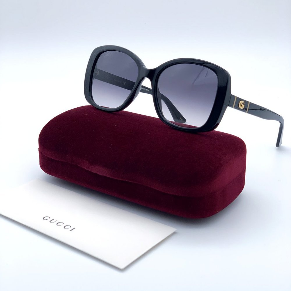 💯 NEW GUCCI GG0762S BLACK GREY 001 Gradient